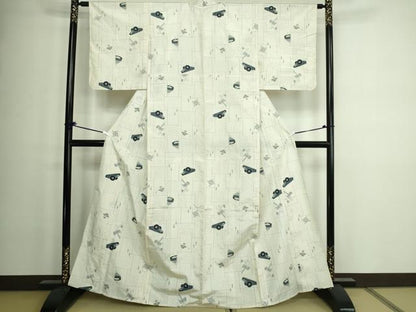 平和屋着物▽上質な紬 単衣 駒 正絹 逸品 未使用 DAAW9265sf
