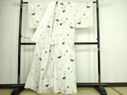 平和屋着物▽上質な紬 単衣 駒 正絹 逸品 未使用 DAAW9265sf