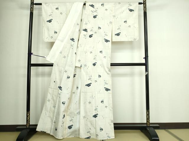 平和屋着物▽上質な紬 単衣 駒 正絹 逸品 未使用 DAAW9265sf
