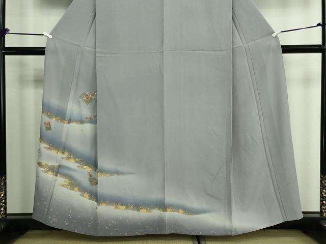 平和屋着物▽訪問着 単衣 刺繍 冊子花文 暈し染め 金彩 正絹 逸品 DAAW9266sf