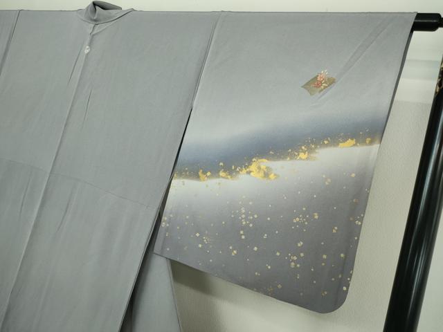 平和屋着物▽訪問着 単衣 刺繍 冊子花文 暈し染め 金彩 正絹 逸品 DAAW9266sf