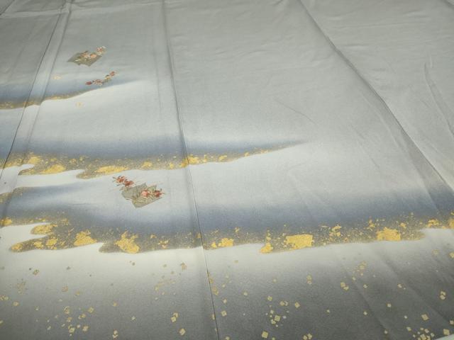 平和屋着物▽訪問着 単衣 刺繍 冊子花文 暈し染め 金彩 正絹 逸品 DAAW9266sf