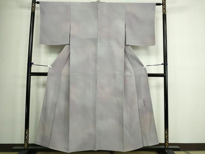 平和屋着物▽染色作家 斉藤三才 小紋 単衣 霞文 暈し染め 正絹 逸品 未使用 DAAW9271sf
