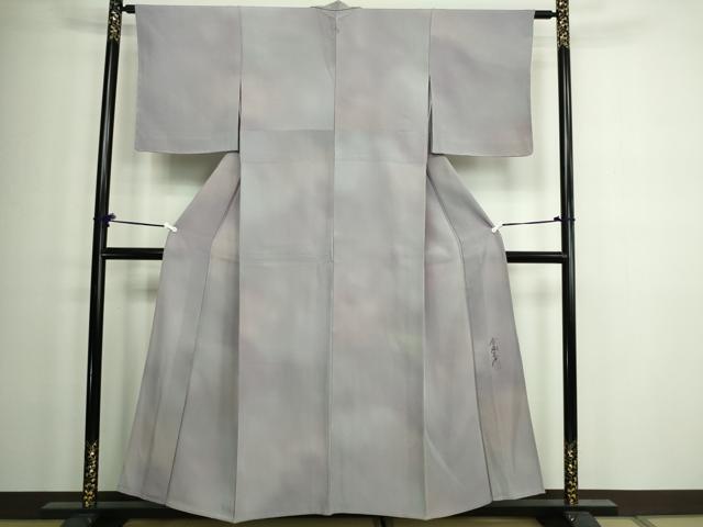 平和屋着物▽染色作家 斉藤三才 小紋 単衣 霞文 暈し染め 正絹 逸品 未使用 DAAW9271sf