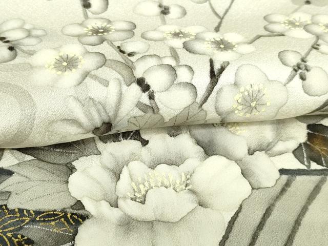 平和屋着物▽訪問着 単衣 作家物 手描き 流水花船文 正絹