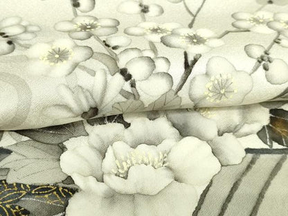 平和屋着物▽訪問着 単衣 作家物 手描き 流水花船文 正絹 逸品 未使用 DAAW9272sf