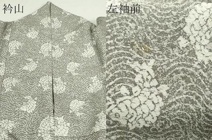 平和屋着物▽上質な小紋 単衣 荒磯 正絹 逸品 DAAW9278sf