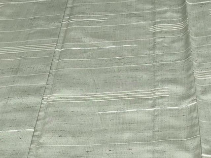 平和屋着物▽上質な紬 単衣 横段文 正絹 逸品 未使用 DAAW9282sf