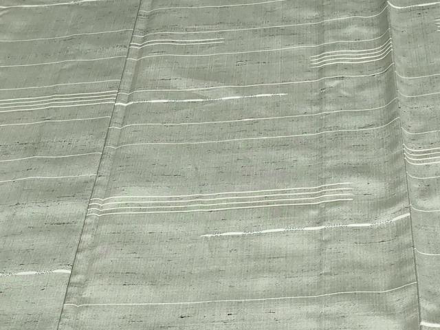 平和屋着物▽上質な紬 単衣 横段文 正絹 逸品 未使用 DAAW9282sf