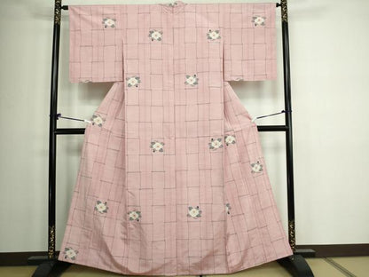 平和屋着物▽上質な紬 単衣 舞花文 正絹 逸品 未使用 DAAW9286sf
