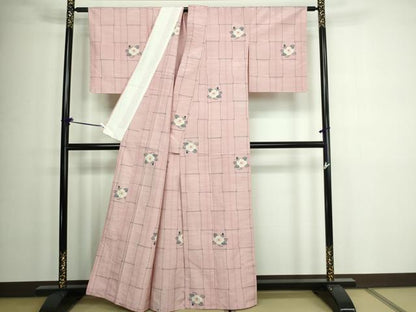 平和屋着物▽上質な紬 単衣 舞花文 正絹 逸品 未使用 DAAW9286sf
