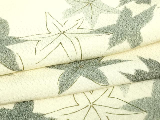 平和屋着物▽上質な小紋 単衣 舞葉文 金彩 正絹 逸品 未使用 DAAW9289sf