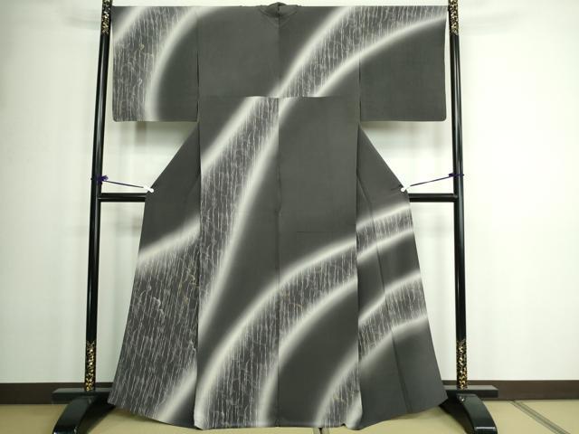 平和屋着物▽訪問着 単衣 霞文 暈し染め 金彩 正絹 逸品 DAAW9290sf