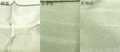 平和屋着物▽石川県指定無形文化財 牛首紬 白山工房 手織り 訪問着 単衣 草花文 正絹 逸品 DAAW9291sf