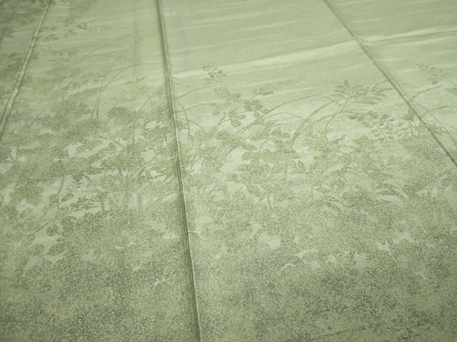平和屋着物▽石川県指定無形文化財 牛首紬 白山工房 手織り 訪問着 単衣 草花文 正絹 逸品 DAAW9291sf