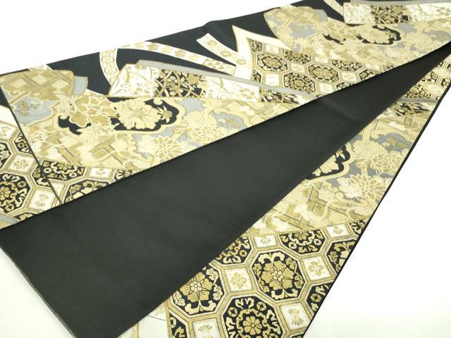 平和屋着物●「美しいキモノ」お馴染みのメーカー　となみ織物　全通柄袋帯　春秋　本金箔　証紙付き　正絹　逸品　DAAW9340sf