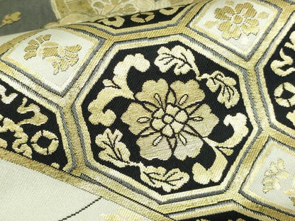 平和屋着物●「美しいキモノ」お馴染みのメーカー　となみ織物　全通柄袋帯　春秋　本金箔　証紙付き　正絹　逸品　DAAW9340sf