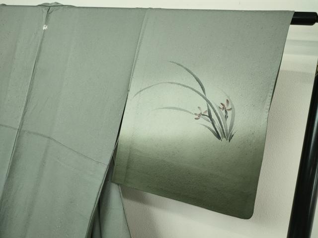 平和屋着物▽訪問着 単衣 作家物 手描き 草花文 暈し染め 正絹 逸品 DAAW9348sf