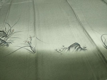 平和屋着物▽訪問着 単衣 作家物 手描き 草花文 暈し染め 正絹 逸品 DAAW9348sf