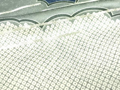 平和屋着物▽男性 訪問着 単衣 駒刺繍 雲重ね文 無落款 正絹 逸品 DAAW9352sf