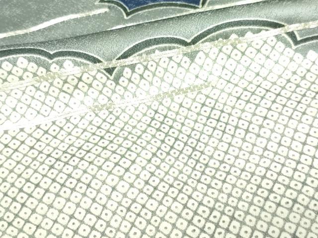 平和屋着物▽男性 訪問着 単衣 駒刺繍 雲重ね文 無落款 正絹 逸品 DAAW9352sf