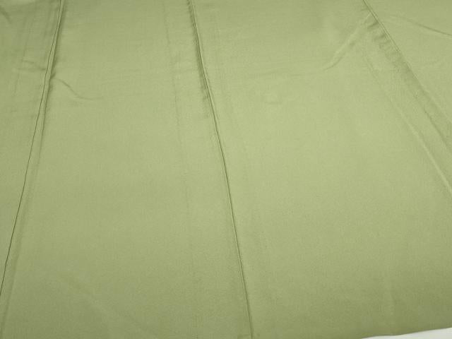 平和屋着物▽上質な色無地 単衣 山葵色 正絹 逸品 DAAW9355sf