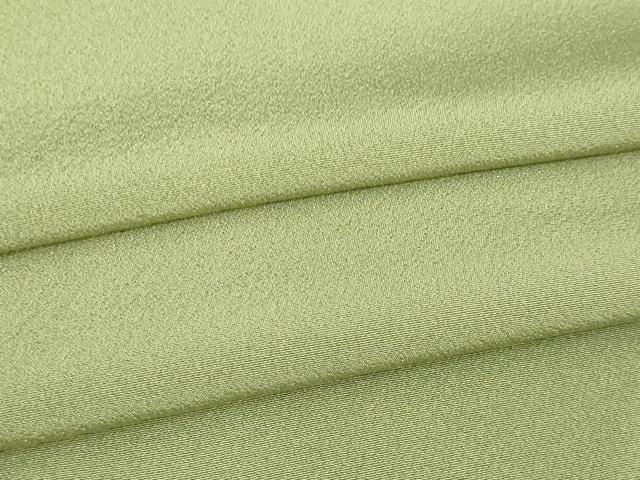 平和屋着物▽上質な色無地 単衣 山葵色 正絹 逸品 DAAW9355sf