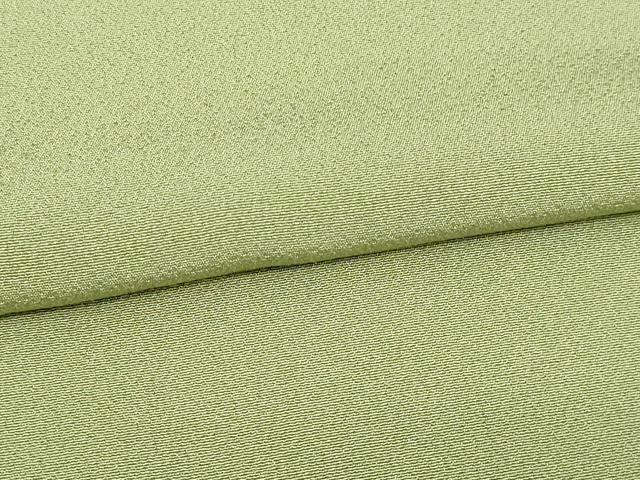 平和屋着物▽上質な色無地 単衣 山葵色 正絹 逸品 DAAW9355sf