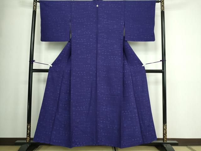 平和屋着物▽上質な色無地 単衣 草花地紋 濃鼠色 正絹 逸品 DAAW9356sf