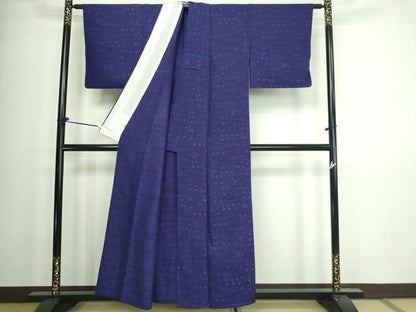 平和屋着物▽上質な色無地 単衣 草花地紋 濃鼠色 正絹 逸品 DAAW9356sf