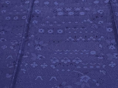 平和屋着物▽上質な色無地 単衣 草花地紋 濃鼠色 正絹 逸品 DAAW9356sf
