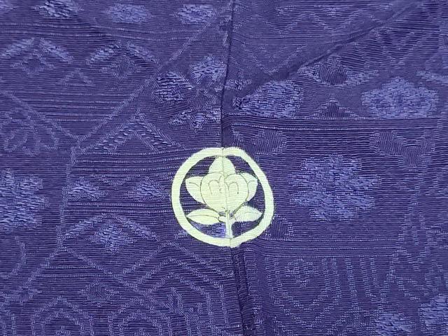 平和屋着物▽上質な色無地 単衣 草花地紋 濃鼠色 正絹 逸品 DAAW9356sf