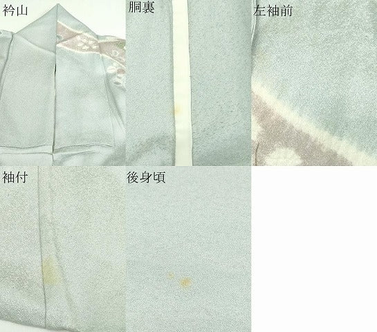 平和屋着物▽訪問着 単衣 絞り 刺繍 草花文 金彩 正絹 逸品 DAAW9357sf