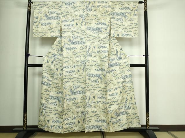 平和屋着物▽上質な小紋 単衣 舞蝶文 金彩 正絹 逸品 DAAW9358sf
