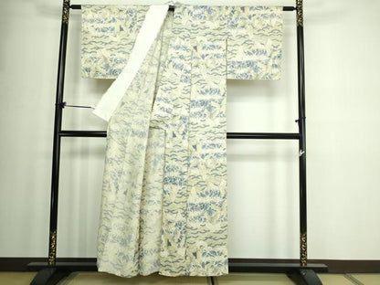 平和屋着物▽上質な小紋 単衣 舞蝶文 金彩 正絹 逸品 DAAW9358sf