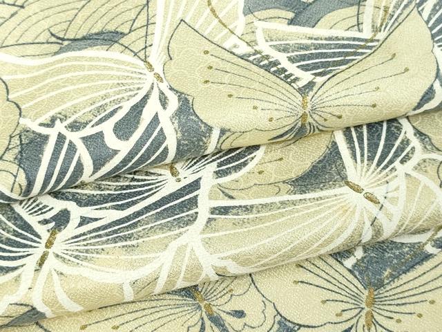 平和屋着物▽上質な小紋 単衣 舞蝶文 金彩 正絹 逸品 DAAW9358sf