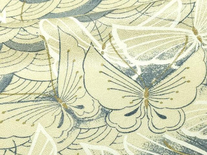 平和屋着物▽上質な小紋 単衣 舞蝶文 金彩 正絹 逸品 DAAW9358sf