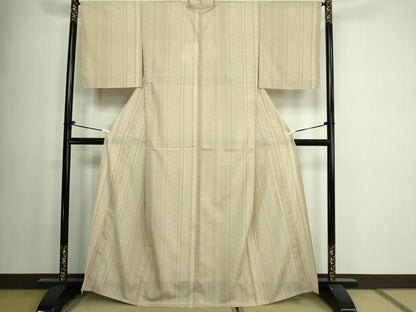 平和屋着物▽本塩沢 単衣 麻の葉間道 正絹 逸品 DAAW9363sf