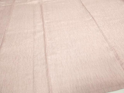 平和屋着物▽上質な色無地　単衣　作家物　霞地紋　石竹色　正絹　逸品　DAAW9364sf