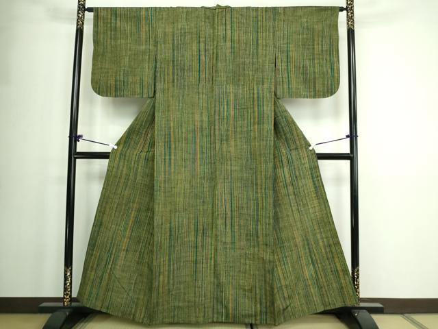 平和屋着物▽上質な紬 単衣 変わり間道 正絹 逸品 DAAW9368sf