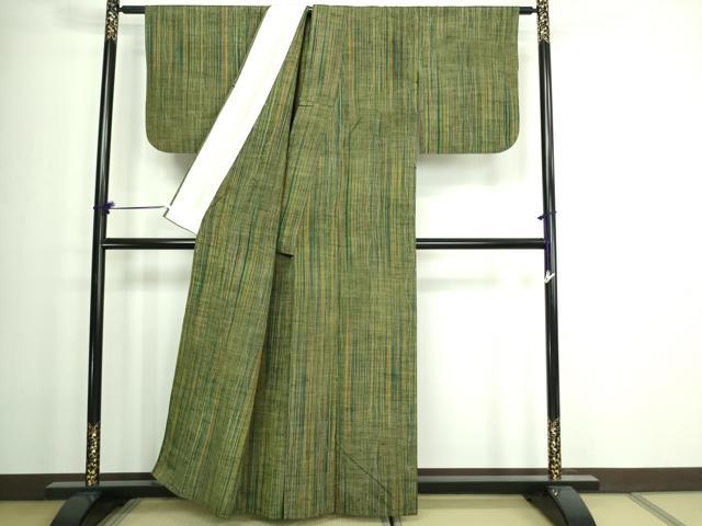 平和屋着物▽上質な紬 単衣 変わり間道 正絹 逸品 DAAW9368sf