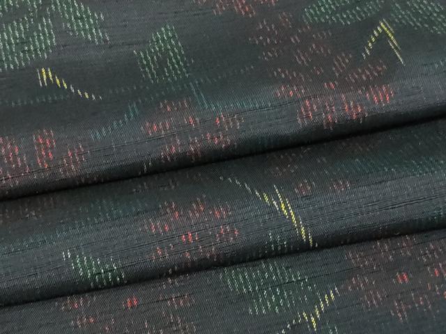 平和屋着物▽上質な紬　単衣　草花文　正絹　逸品　DAAW9369sf