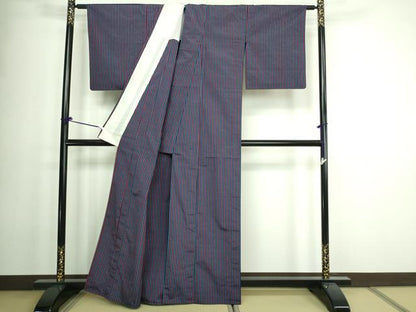 平和屋着物▽上質な紬 単衣 間道 正絹 逸品 DAAW9370sf