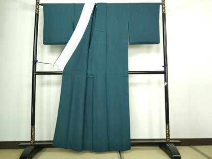 平和屋着物▽上質な色無地 単衣 草葉地紋 褐返色 正絹 逸品 DAAW9380sf
