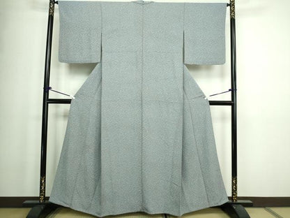 平和屋着物▽上質な小紋　単衣　敷松葉文　正絹　逸品　DAAW9383sf