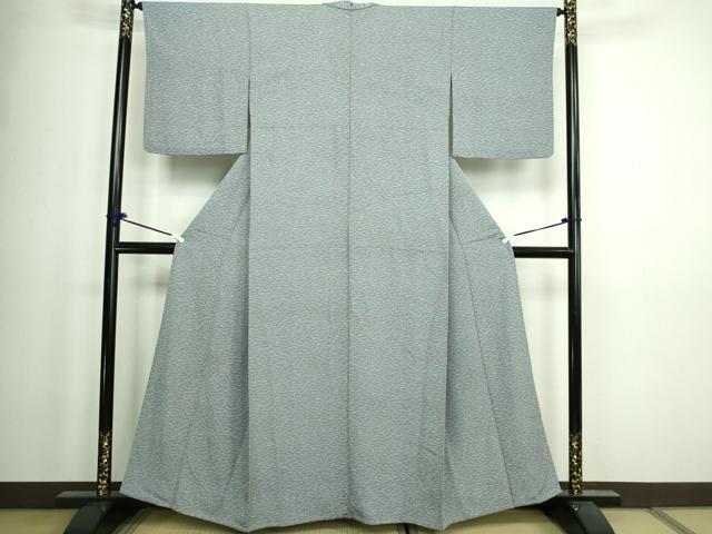 平和屋着物▽上質な小紋　単衣　敷松葉文　正絹　逸品　DAAW9383sf