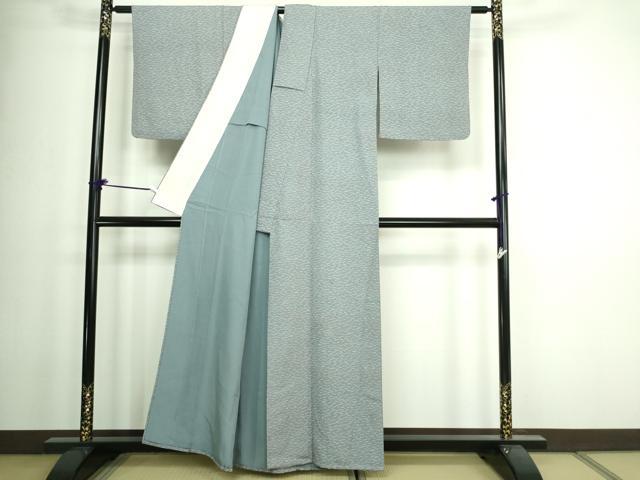 平和屋着物▽上質な小紋　単衣　敷松葉文　正絹　逸品　DAAW9383sf