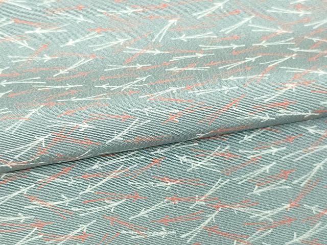 平和屋着物▽上質な小紋　単衣　敷松葉文　正絹　逸品　DAAW9383sf