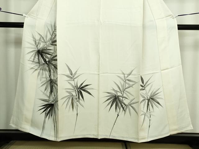 平和屋着物▽訪問着 単衣 手描き 笹竹文 正絹 逸品 DAAW9384sf