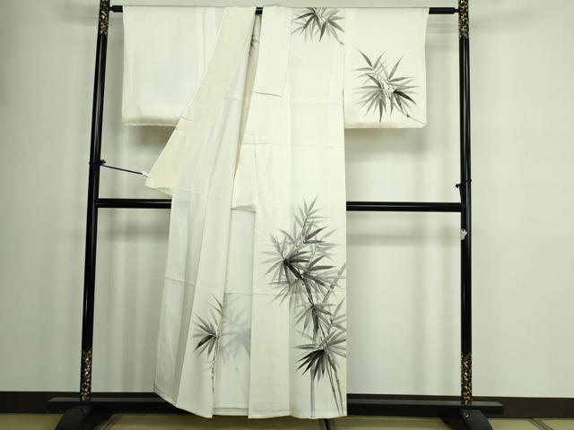 平和屋着物▽訪問着 単衣 手描き 笹竹文 正絹 逸品 DAAW9384sf